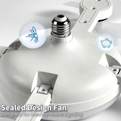 Screw in Ceiling Fan with Remote Control Light Bulb Dimmable 3 Color Temperatures & 3 Wind Speeds for Bedroom, Kitchen (4 Head)