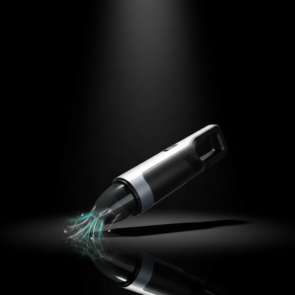 PowerVac cordless vacuum dark cinematic product shot