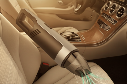 PowerVac handheld vacuum cleaning car interior lifestyle shot